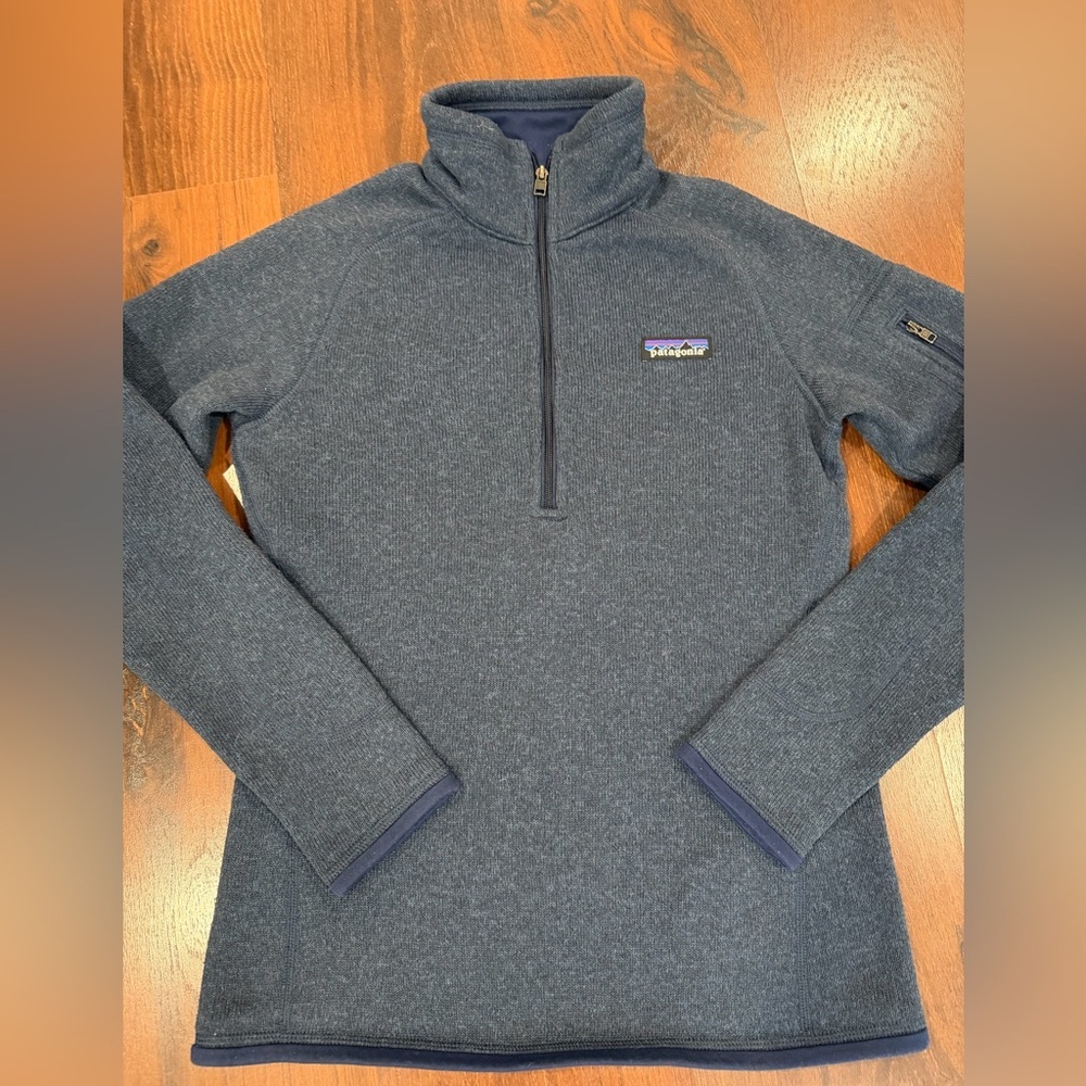 Womens Patagonia 1/4 Zip Navy Blue Better Sweater Fleece Pullover Jacket Sz XS